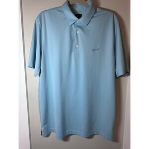 Greg Norman Play Dry Men's Blue Polo Shirt L Short Sleeve Breathable Golf